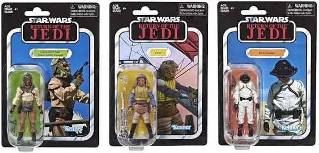 Hasbro Star Wars The Vintage Collection Jabba's SKIFF GUARDS 3-Pack VC152 VIDAIN (Skiff Pilot) VC153 VIZAM (Khetanna Skiff Gunner) & VC154 BROCK STARSHER (Skiff Guard) 3.75-inch / 15cm Action Figure Set of 3 Action Figures- Episode VI Return of the Jedi E6 - 2019