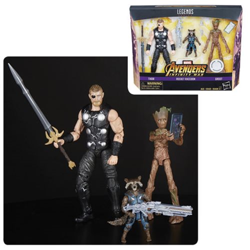 Hasbro Marvel Legends E2120 THOR - ROCKET RACCOON - GROOT 6-Inch / 15cm 3-Pack -  Avengers 3 : Infinity War Film - Movie Assortment 2018