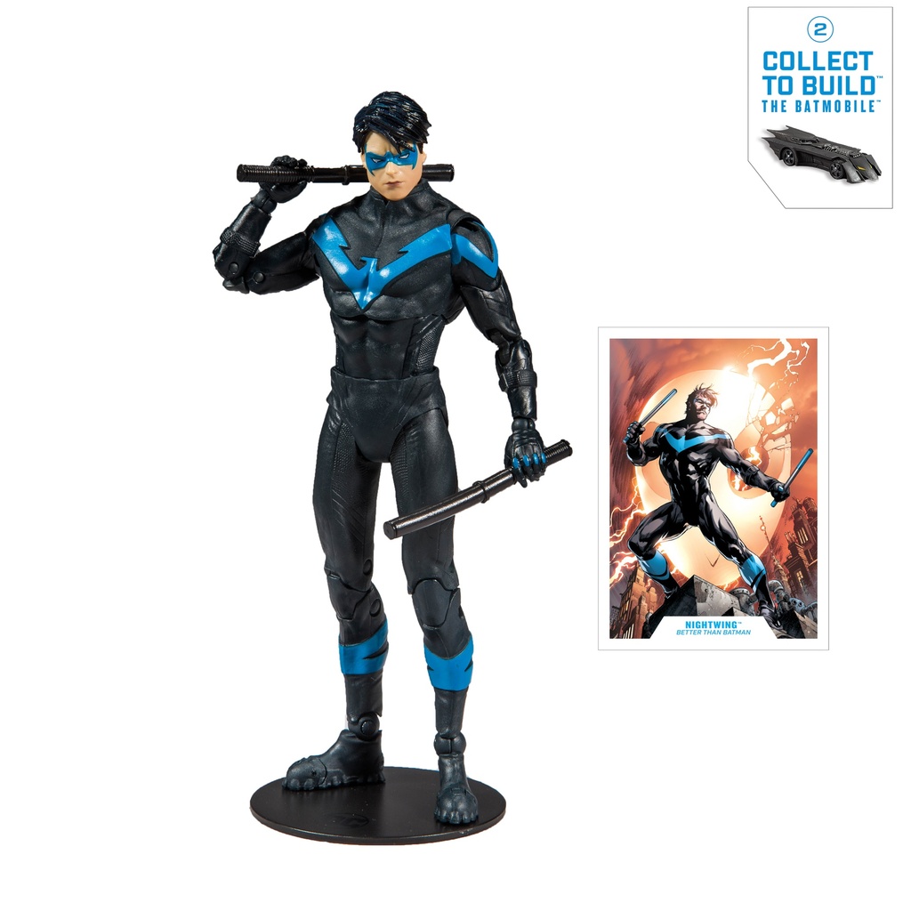 DC Multiverse Collector Edition Build-a-Batmobile Nightwing: Better Than Batman Deluxe 7  Action Figure