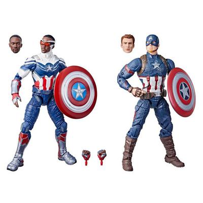 Marvel Legends 6 Inch Action Figure 2-Pack - Captain America Steve Rogers & Sam Wilson One Size