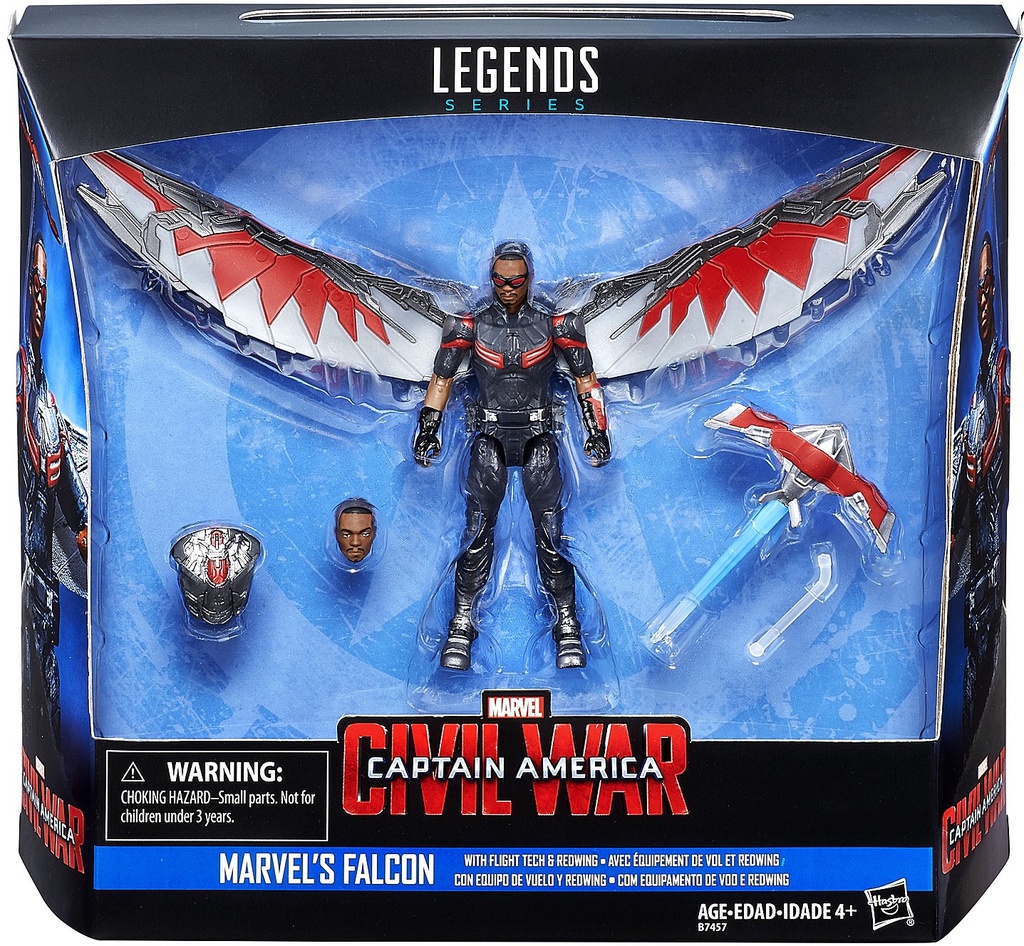 Hasbro Marvel Legends Series B7457 Deluxe FALCON with Flight Tech & Redwing accessories - 3.75-Inch / 10 cm scale - Captain America Civil War MCU - release date 2015