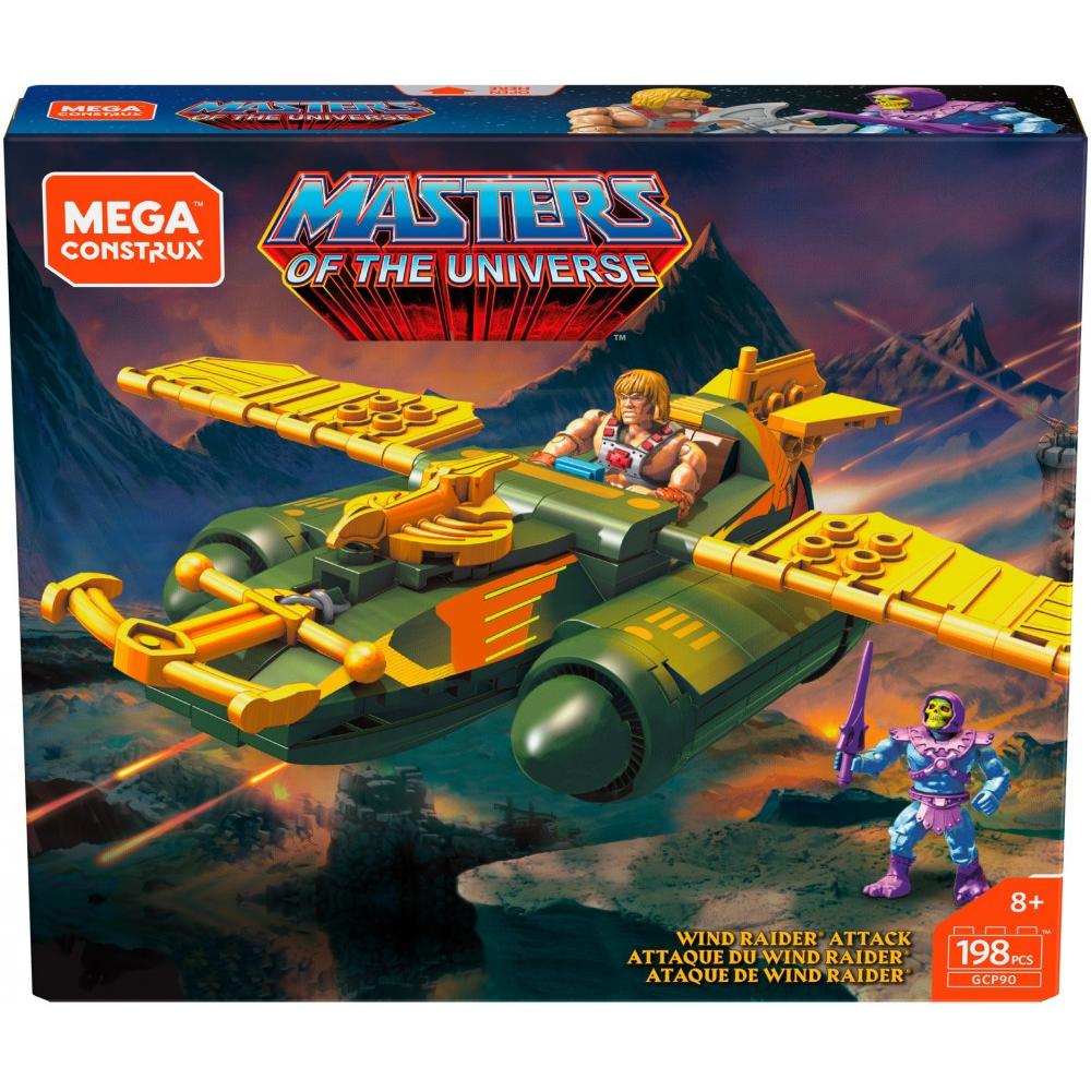 Mega Construx Masters of the Universe Wind Raider Attack Construction Set with Micro Action Figures  Building Toys for Kids (198 Pieces)