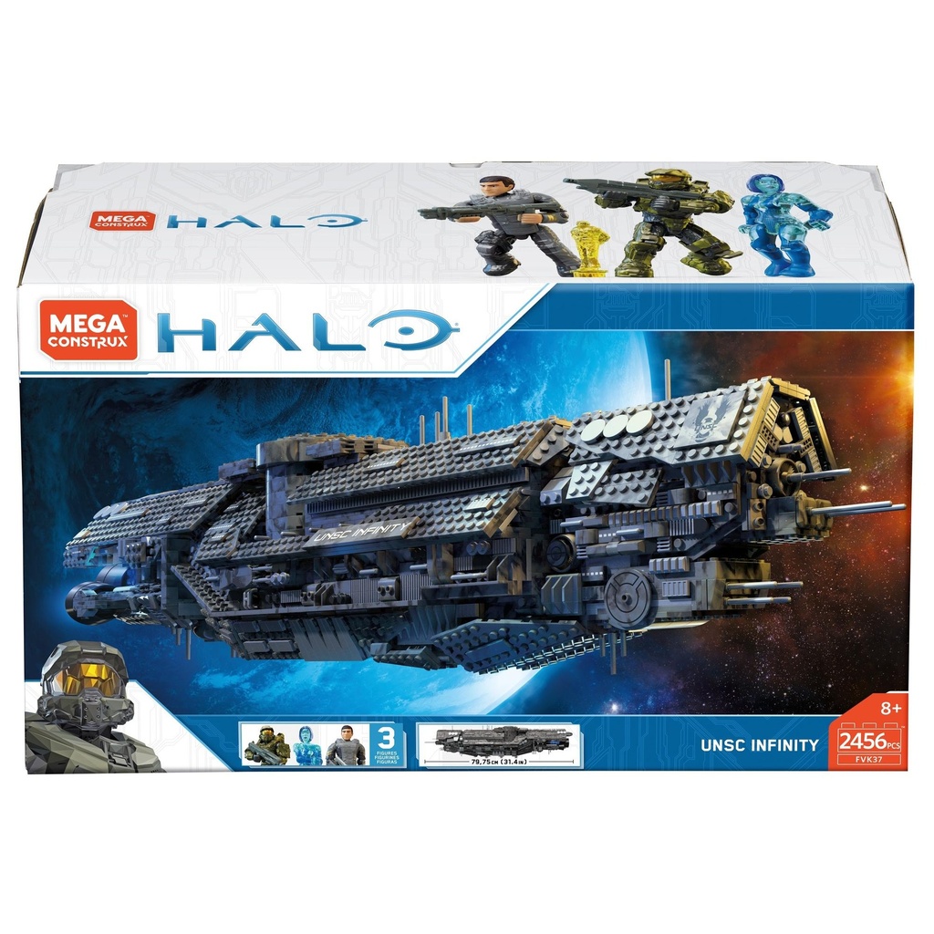 Mega Construx HALO - UNSC Infinity Set - Product Code FVK37 2456 Pieces - VERY RARE!!! - USNC Navy supercarrier vessel toy playset