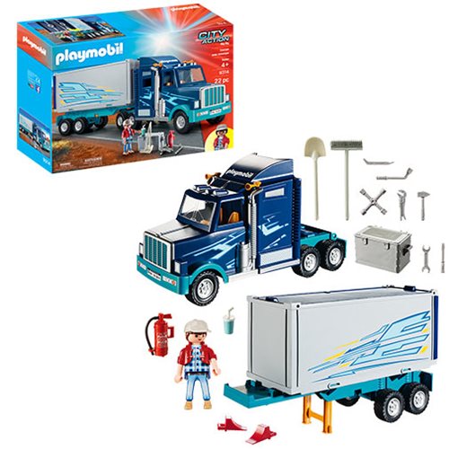 Playmobil City Action Big Rig Tractor Trailer Semi Truck 9314 w/ Driver