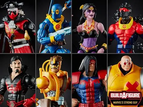Hasbro Marvel Legends DEADPOOL Strong Guy BaF Complete Set of 7 - X-Force Blue Deadpool, Black Tom Cassidy, Shiklah, Maverick, Sunspot, Warpath, & Pirate Captain Deadpool