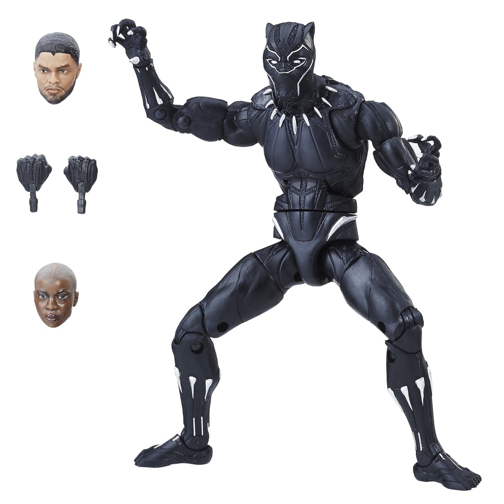 Hasbro Marvel Legends Black Panther Series BLACK PANTHER (Film Version Defender of Wakanda) 6-inch / 15cm Action Figure - Okoye BaF Wave 1 Assortment 2017 - LAST ONE!!! C8.0 Packaging Condition G/VG new, sealed (dents, scratches, rubbing marks) - RARE VERSION!